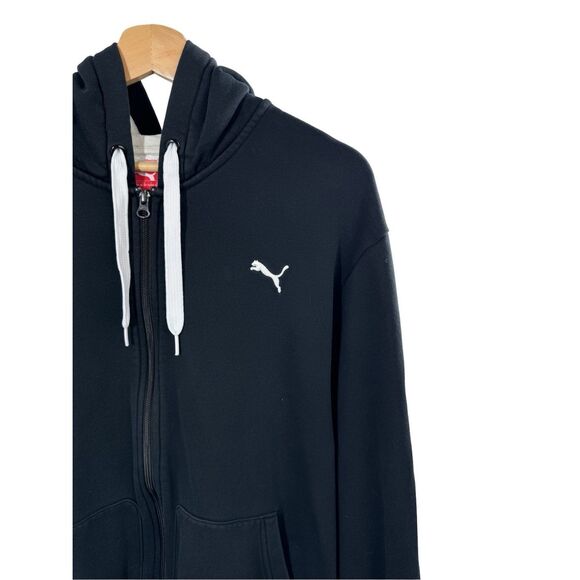 Puma Black Zip up Sweater Hoodie Men's Sweatshirt Embroidered Logo Size XXL - Picture 4 of 13